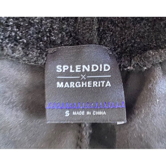 Splendid X Margherita Velluto Daisy Size Small Sweatpants Black Velvet Velour - Picture 5 of 5